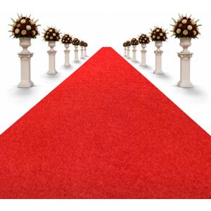 3x20 Ft Red Carpet Runner for Events, Aisle Rug with Non-Skid Rubber Back, Flat Lay Roll, Indoor Outdoor Walkway Carpet for Wedding Ceremony, Party Entrance, Stage & Prom