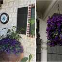 Artificial Fake Hanging Flowers Plants for Outdoor Outside Summer Decoration, 2PCS Faux Silk Morning Glory Purple UV Resistant Look Real Trailing Vines for Home Planter Porch Patio