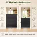 Saloon Swinging Doors 24/28/30/32/36 Inch Wide - Black Heavy Duty Swing Cafe Doors with Hinges, Hardware & Install Guide - Single Swinging Half Door for Bar Kitchen Doorway Decor (Single Door 36"X42")