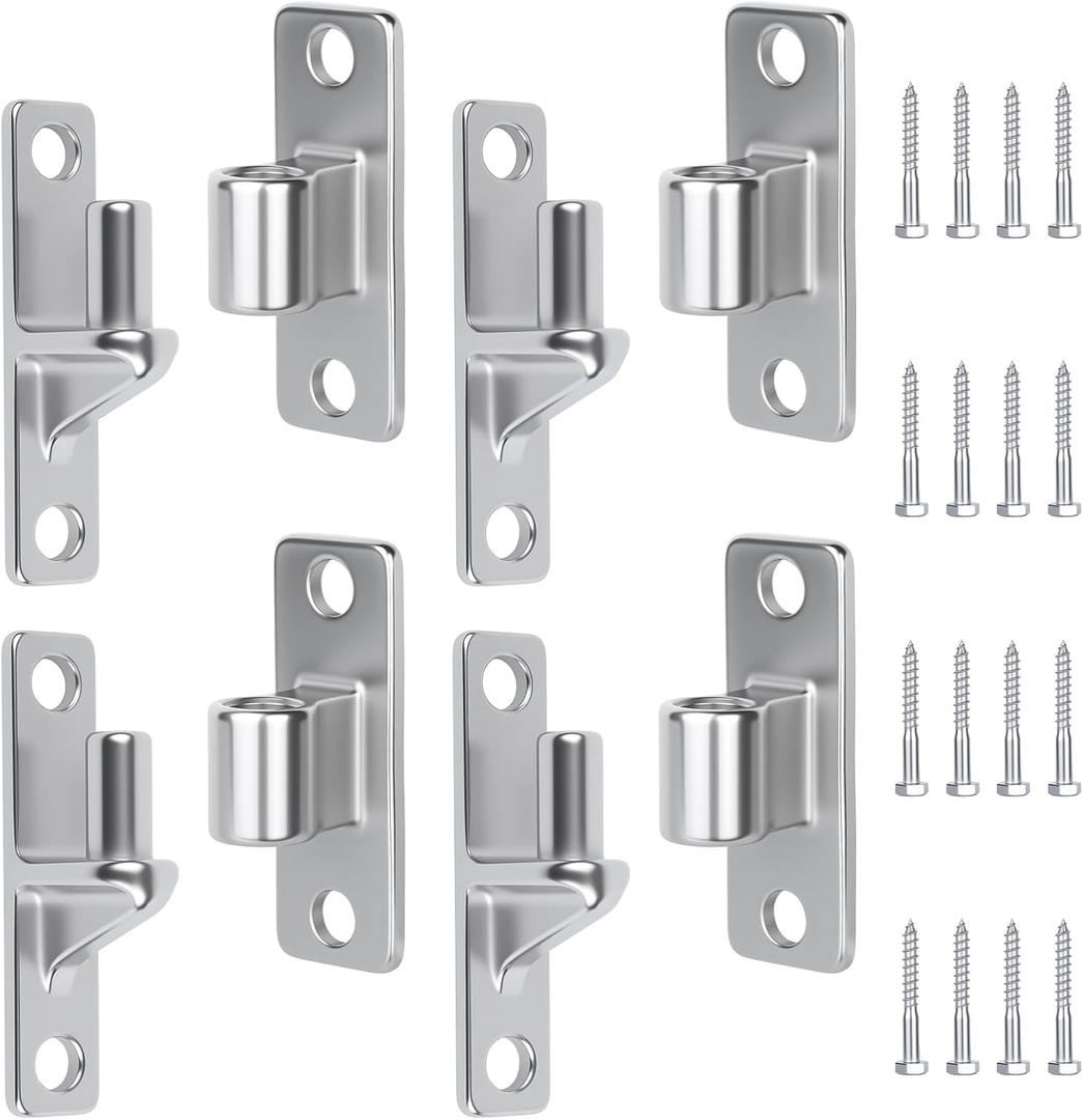 WellMade 4 Pack Heavy Duty 304 Stainless Steel Gate Hinges Wall Mount, Non-Weld One-Piece Design, Supports 600lbs, Rustproof for Farm/Barn/Fence Gates (Screws Included)