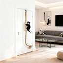 Cat Climbing Rope with U Clip, All-Mounted Clip-on Installation Cat Tree with Climbing Rope for Kitten, Durable Space Saving Cat Climbing Ropes Toy for Doors, Tables, Cabinets,Outdoor Wooden Frames