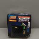 PowerFlow Garden Hose, NON-EXPANDABLE 25 Feet Premium Quality Stainless Steel Metal Water Hose with Durable Fabric Skin, Hose For Commercial, Residential Use, Bonus 10-way Spray Nozzle (25 Ft, Black)