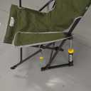 GCI OUTDOOR Kickback Rocker Camping Chair | Portable Folding Rocking Chair with Durable Armrests, Drink Holder & Relaxed Lowered Seat for Comfort — Loden Green