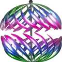 MUMTOP Wind Spinner 360 Degrees Double Steel Metal Wind Sculpture Ball Spinners for Decorating Your Patio, Lawn & Garden (Purple)