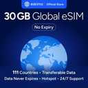 Eskimo Global 1-30GB Travel eSIM | No Data Expiry | 5G High Speed Data (30GB)