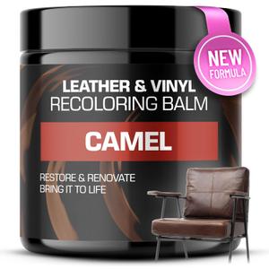 FORTIVO Leather Recoloring Balm, Color Restorer, Scratch Remover, Couch Paint and Repair, Leather Balm for Couches (Camel)