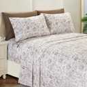 Elegant Comfort Softest and Coziest 3-Piece Sheet Set - 1500 Premium Hotel Quality Microfiber - Deep Pocket, Wrinkle Resistant 3-Piece Paisley Pattern Bed Sheet Set, Queen, Paisley Taupe