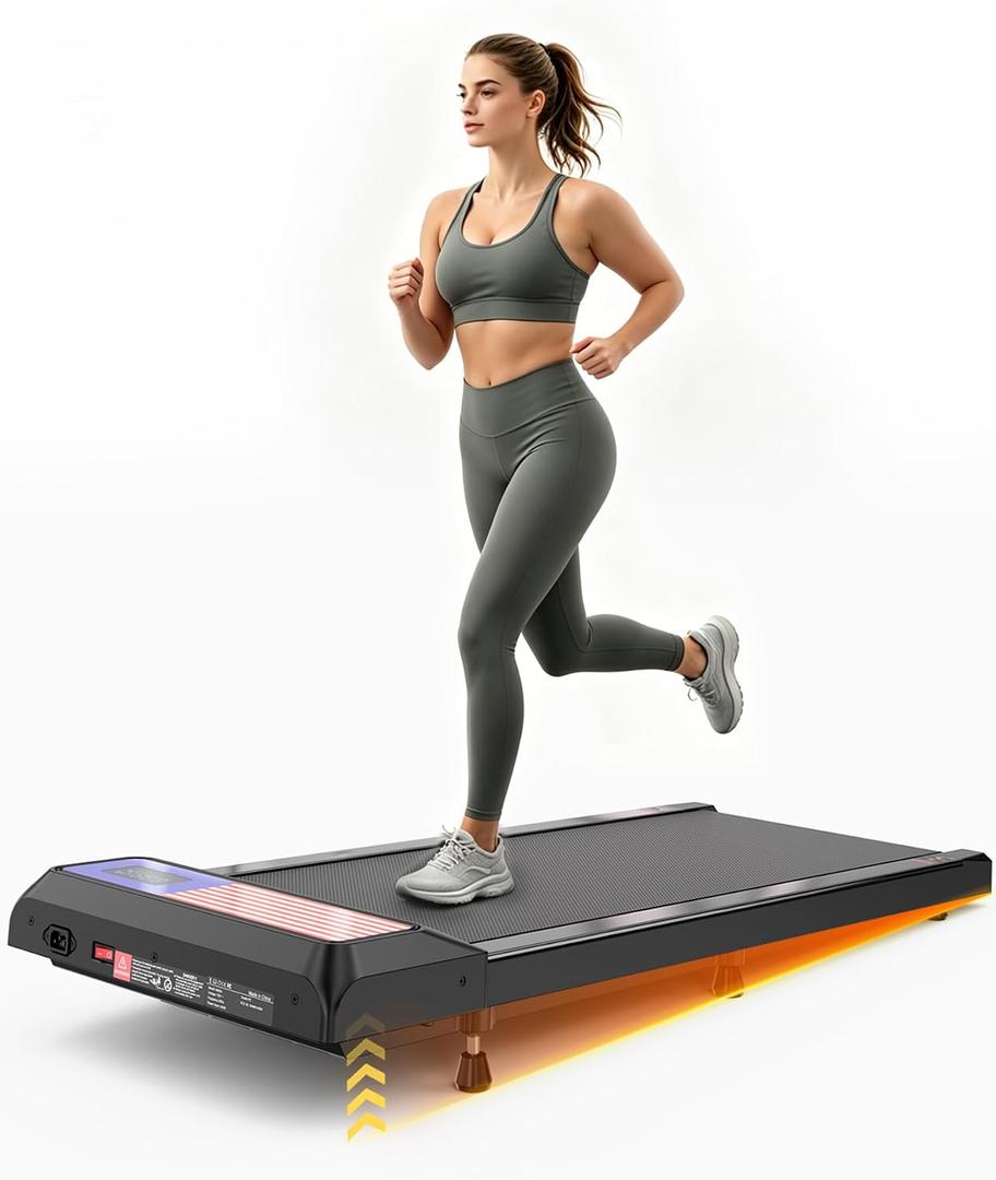 Walking Pad Treadmill with 8% Incline, 2.5HP Quiet Portable Walking Pad, Under Desk Treadmill for Home Office, 265 lbs Capacity, Compact Treadmill for Small Spaces with 15" x 35.4" Belt