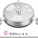 Realyou 15" Pressure Washer Surface Cleaner with 4 Wheels, Stainless Steel Surface Cleaner for Pressure Washer, Power Washer Surface Cleaner for Concrete, Patio, Sidewalk, Deck and Driveways