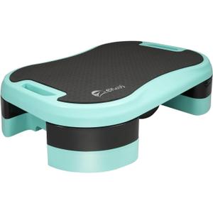 Basic Steppers for Exercise at Home, Aerobic Steppers, Exercise Step Platform with Soft cushion and 2 Adjustable Height Risers