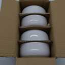 HaWare Stoneware Dinnerware Sets, 12-Piece Plates and Bowls Set for 4, Dishes Set for Home Restaurant, Speckled Milky White