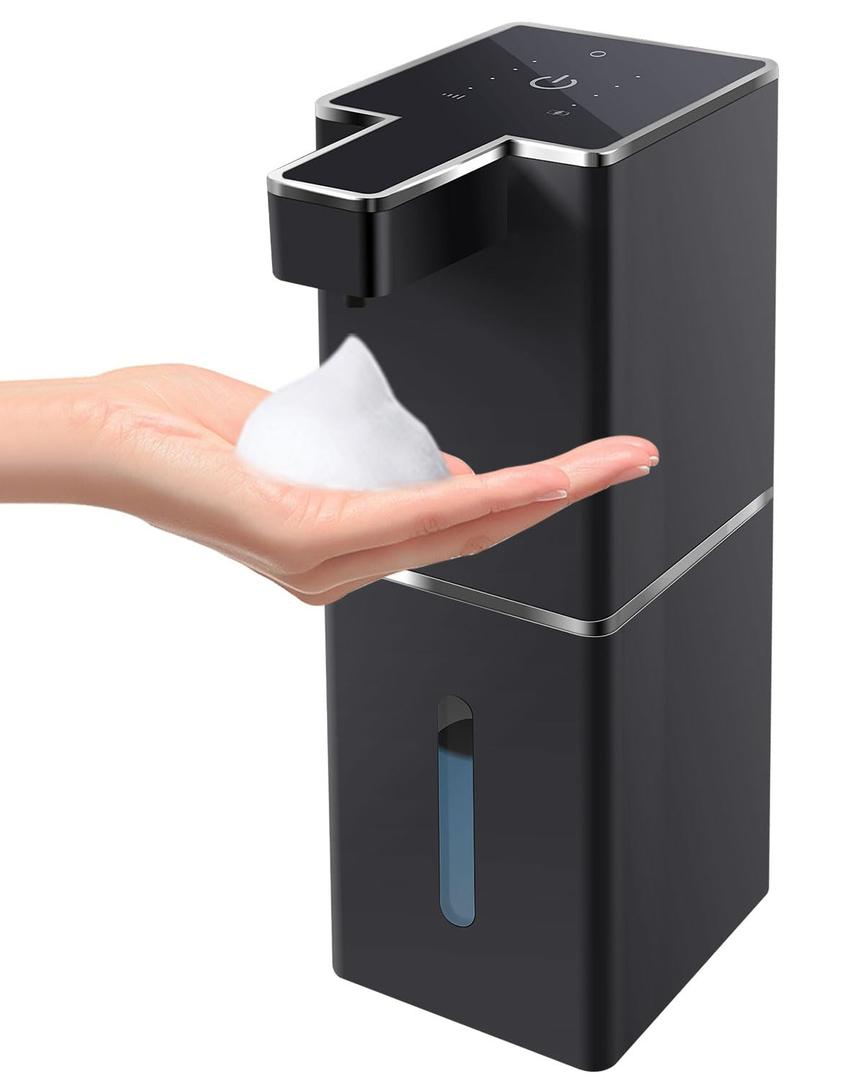 Automatic Foaming Soap Dispenser Touchless 380ml/12.8oz Rechargeable Hand Soap Dispenser Wall Mounted 4 Levels Adjustable Foam Soap Pump for Bathroom Kitchen Dish Soap