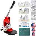 Happizza Button Maker Machine Multiple-Sizes - Button Pin Maker 1.25+2.25+3inch, Interchangeable Button-models Badge Button Press Machine with 300 Sets Button Maker Supplies &Circle Cutter&Cutting Mat