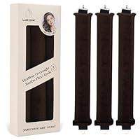 Luckybear Overnight Heatless Hair Curler to Sleep in, Satin Velvet Overnight Curls Flexi Blowout Jumbo Rods, No Heat Sleeping Curling for Hair Styling Tools - 3pcs Brown