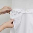 Snap in Fabric Replacement Liner with Magnets - Compatible with 71"x75" Long Hotel Style Shower Curtain, Removable & Detachable to Wash - White, 70x57