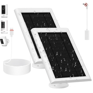 Solar Panel for Ring Camera(2nd Generation), 2 Pack 5W Solar Panel with 10FT/3M Long Cable for Stick Up & Pro Spotlight Cam Battery for Security Camera Dustproof Waterproof
