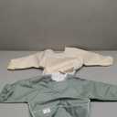 Long Sleeve Baby Bib, Waterproof Fabric, Catch-All Pocket, Baby Smock Bib, Adjustable Sleeves (Small 6-24 Months, Lovry Sage)