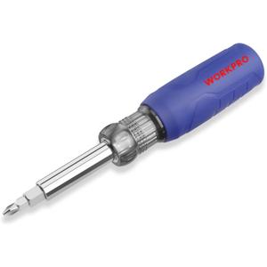 WORKPRO 11-in-1 Screwdriver/Nut Driver Set Tool Comfort Grip, All in One Multi-bit, Portable Screw-driver, 8 Bits (Philips/Slotted/Torx/Square), 3 Nut Driver Sizes