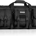 Savior Equipment American Classic Tactical Double Long Gun Bag Pistol Transportation Case w/ Backpack Strap, 46 Inch Obsidian Black