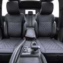 Elantrip Car Seat Cover Full Set Leather Car Seat Protector Universal fit for Most Cars SUVs and Trucks Water Proof Front and Rear Seat Protector Black