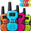 Walkie Talkies for Kids Long Range - 4 Pack Kid Walkie Talkies with Replaceable Shell Backlit LCD Flashlight 3 Miles Range - Gifts and Toys for 5-7 Year Old Boys and Girls (Green Orange Blue Pink)