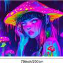 BlissYard Anime Characters Blacklight Tapestry Banner 79x59 Inch Neon Tapestry Psychedelic Alien Bong Cosmic Mushroom Black Light Tapestries Bohemian Spiritual Galaxy Decor Wall Glow In The Dark Hanging Trippy