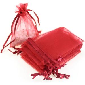 Akstore 100PCS 4x6inch (10x15cm) Drawstring Organza Jewelry Favor Pouches Wedding Party Festival Gift Bags Candy Bags (Red)