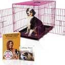 PET Expressions Luxury Colorful 36 Inch Foldable Dog Crate with 2 Doors | Free Training Ebook and Pet Calming Music | 3 Colors & 3 (HOT PINK MAGENTA)
