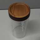 40 oz/1200 ml Clear Glass Storage Canister with Airtight Wooden Screw Lid, Large Tall Cute Decorative Glass Food Container Jar for Coffee, Spice, Candy, Salt, Cookie, Condiment, Pepper, Sugar, Pasta