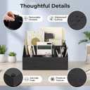 Large Mail Organizer Countertop,Farmhouse Desk and Kitchen Countertop Storage, Letter Sorter, Desk Mail and Bill Organizer, Desktop File and Paper Holder (Bl-1)