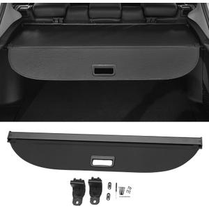 Motoforti Car Trunk Retractable Cargo Cover for BMW X1 F48 16-21 Rear Trunk Parcel Shelf Luggage Security Shield Shade, Canvas, with Accessories, Gloss Black