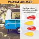 4Pcs Teardrop Marker Lights Lenses Compatible with Airstream,Shasta,and other vintage travel trailers,For Pathfinder #662 teardrop marker lights,ONLY Includes Lights Lens Cover(2 Red,2 Amber)