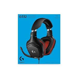 Logitech G332 Wired Gaming Headset, Stereo Audio, 50 mm Audio Drivers, 3.5 mm Audio Jack, Flip-to-Mute Mic, Rotating Ear Cups, Lightweight, PC/Mac/Xbox One/PS4/Nintendo Switch - Black/Red