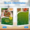 12 Pack Acrylic Sign Holder 8.5 x 11, Double-Sided Clear Sign Holder Plastic Stands for Display, T Shape Acrylic Table Sign Stands for Office Store Restaurants Wedding Party Decoration