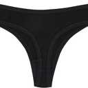 2 x ANZERMIX Seamless Cotton Thongs for Women Underwear 6-Pack (Black, L)