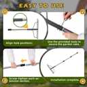 Bow Rake , 2-in-1 63in Metal Garden Lawn Rake for Weeding Digger Loosening Soil Raking Leaf Leveling Rocks Spreading Mulch Gravel 17 Tines Adjustable Garden Rake(63 Inch)