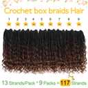 Fulcrum Goddess Box Braids Crochet Hair 10 Inch,9 Packs Box Braid Crochet Hair for Women,Pre-looped Bohemian 3X Crochet Braiding Hair with Curly Ends(10Inch, 1B/4/30#)