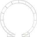 Metal Arch for Ceremony,6.5 Feet Double Round Backdrop Stand,Circle Balloon Arch Stand with Base for Wedding Birthday Party Baby Shower Decoration,Indoor and Outdoor,White