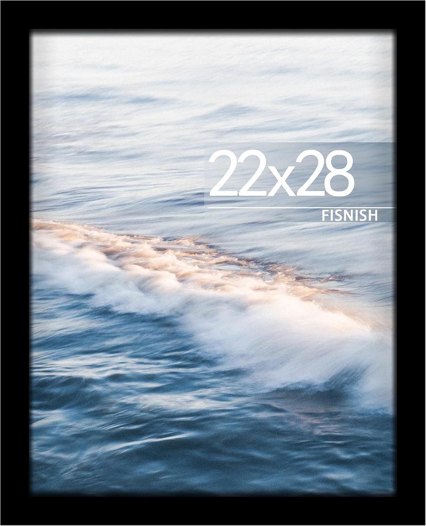 22x28 Poster Frame, Black 22 x 28 Frame for Horizontal or Vertical Wall Mounting, 1 Pack