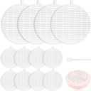 12 Pcs Nail Dust Collector Filters Compatible with MelodySusie HPro/SProR Nail Dust Collector, Reusable Replacement Filters with Cleaning Brush, Easy to Clean(White)