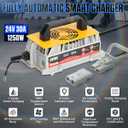 CMTOOL 24V 30A Forklift Battery Charger, 1250W Smart 7-Stage Trickle Charger, IP67 Waterproof, Fully Automatic for Lead-Acid Batteries (Pallet Jack/Floor Scrubber/Golf Cart)