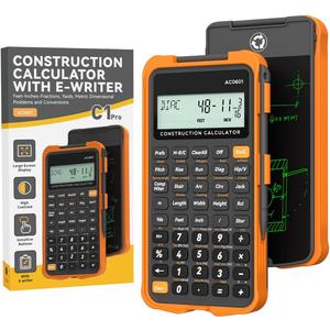 Construction Calculator with Writing Tablet Industrial & Scientific ROATEE Engineering Calculator for Contractor, Concrete Pocket Feet-inch-Fraction Calculators for Carpenter, Framer, Remodeler