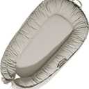 Baby Lounger - Baby Lounger for Newborn 0-24 Months, Soft Breathable Cotton Infant Lounger Cover, Portable Baby Nest for Travel, Newborn Essentials (Silver)