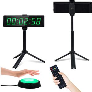 YZ Gym Timer Clock for Home Gym, Fitness Timer with Stopwatch Button, Large Digital Stopwatch Countdown Clock, 12/24H Digital Wall Clock, with Stand