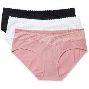Warner's Women's Blissful Benefits Dig-Free Comfort Waist with Lace Cotton Hipster 3-Pack Ru2263w Size XL
