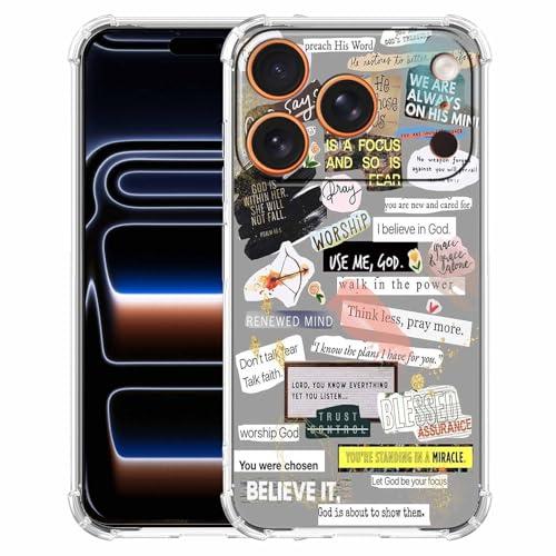 Case for iPhone 17 Pro with Christian Design, Jesus Bible Verse Christian Quotes Collage, Soft TPU Bumper Phone Cover for iPhone 17 Pro, #4
