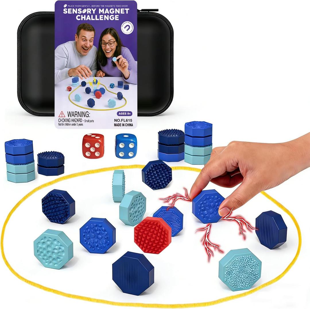 Magnet Chess Game, Magnet Game with String & Silicone Stones, Magnetic Chess Gifts for Teen Boys Girls, Magnetic Stones for Family Games Night, Stocking Stuffers with Travel Games for Kids & Adults