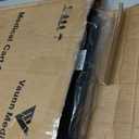 Vaunn Medical Pneumatic Adjustable Overbed Bedside Table with Wheels (Hospital and Home Use) (Black)