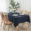 maxmill Rectangle Slubby Textured Tablecloth Waterproof Spillproof Wrinkle Free Table Cloth, Kitchen Dining Room Decoration, Fabric Table Cover for Holiday Party Dinner, 52 x 70 Inch, Slate Blue