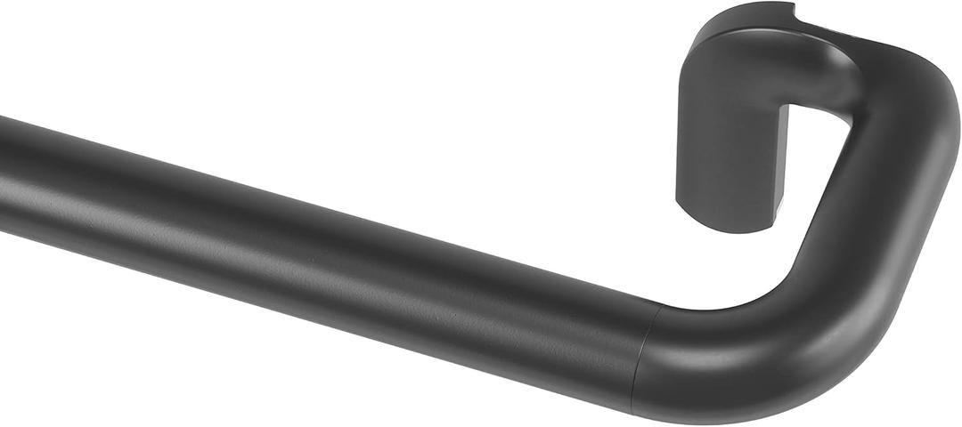 Umbra Twilight Curtain Rod Set Wrap Around Design Ideal for Blackout or Room Darkening Panels, 66 to 144 Inches, Black